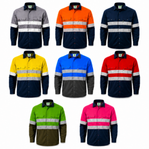 Titan 100% Cotton Long Sleeve Vented Reflective Work Shirt