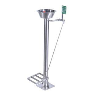 Emergency Eye Wash Station Combo Foot Hand Operated Free Standing